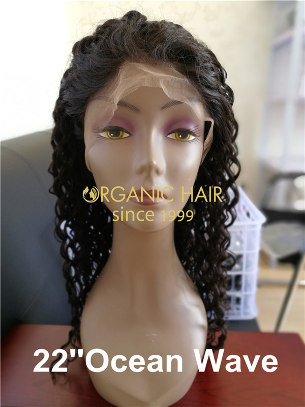 Wholesale cheap full lace wig human hair with baby hair Ocean wave X35